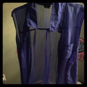 electric blue see through top